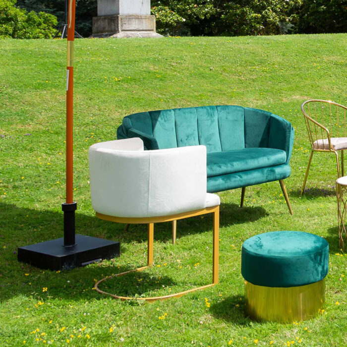 Fauteuil NOELLIE en velour blanc – Image 2