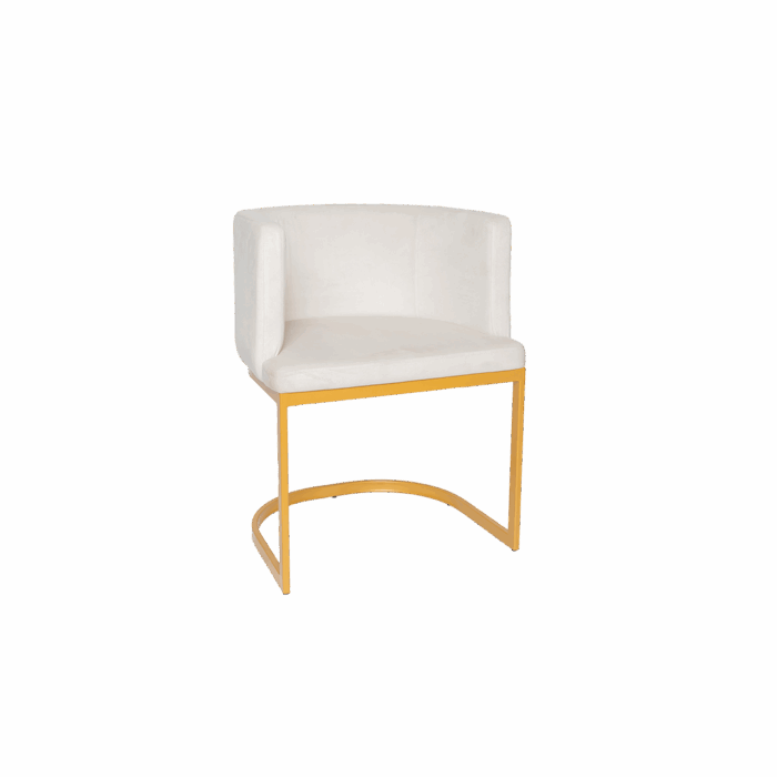 Fauteuil NOELLIE en velour blanc