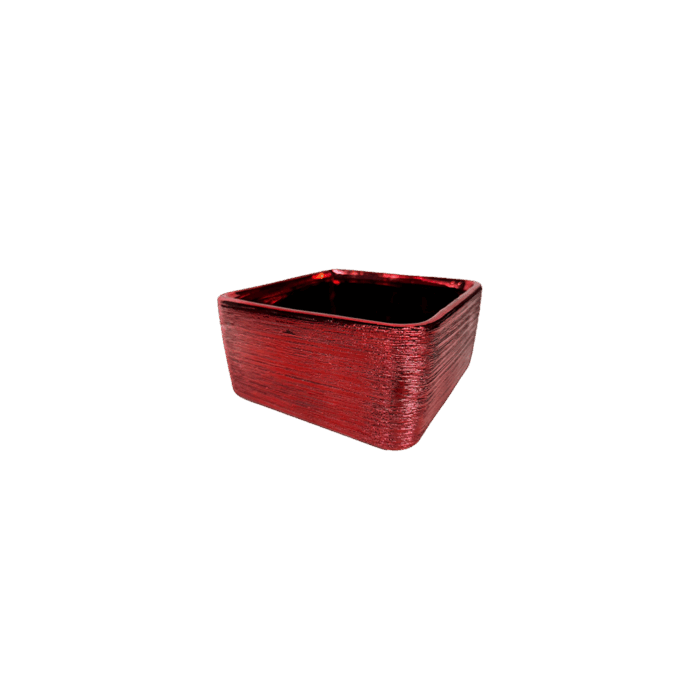 Récipient décoratif carré rouge